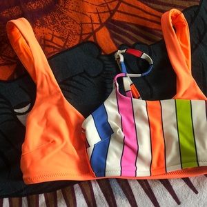 Set of Aerie Neon Bikini Tops